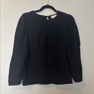 Universal Thread Black Linen Long Sleeve Top